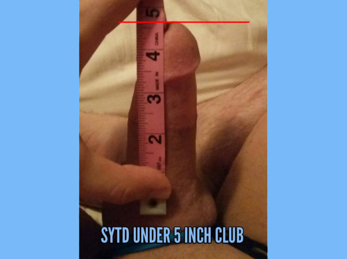 Measuring his clit dick